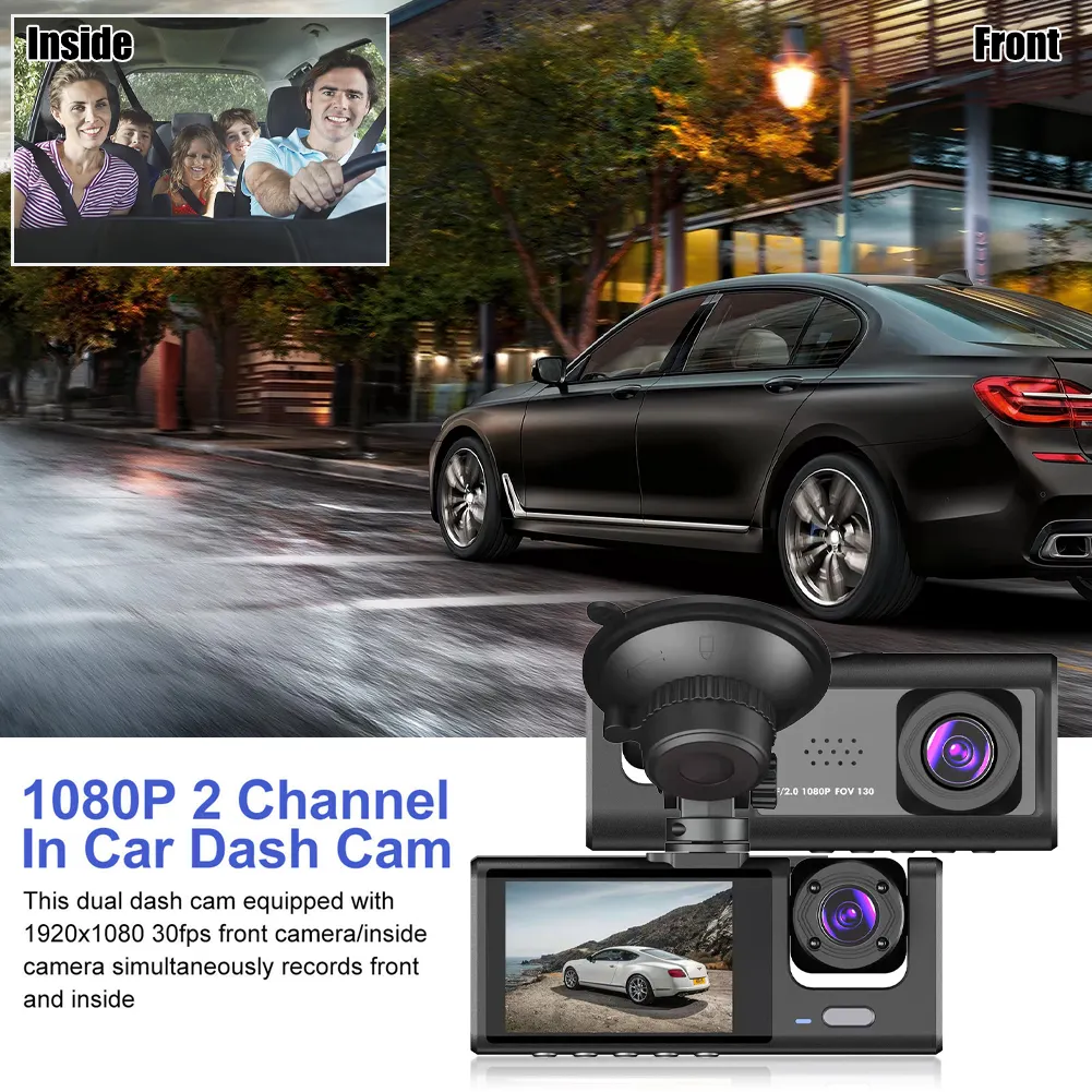 DashCam Doble Cámara, Grabadora de Video Full HD 1080P, Frontal e Interior - Imagen 3